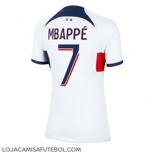 Camisa de Futebol Paris Saint-Germain Kylian Mbappe #7 Equipamento Secundário Mulheres 2023-24 Manga Curta
